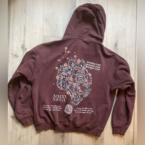 Darc Sport Maroon Hoodie with Graphic Design